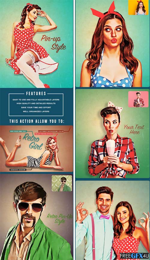 Retro Pin-up Poster Action