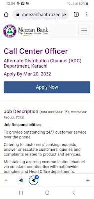 Job in meezan bank march 2022