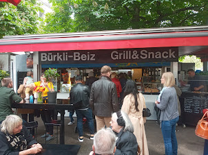 Grill sausages takeaway at Burkliplatz in Zurich.