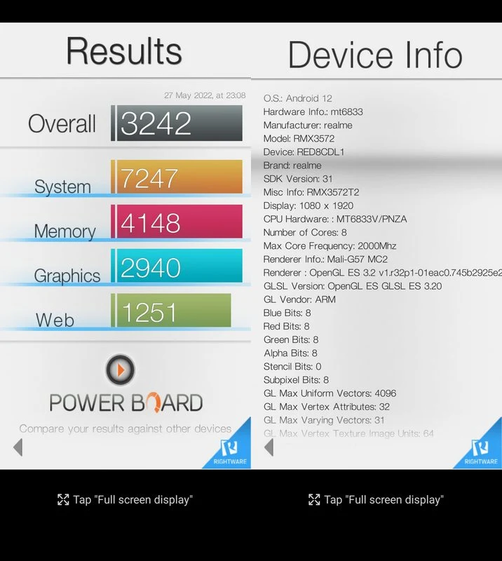 Benchmark Realme Narzo 50 5G