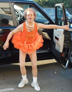 Richard Simmons coming out of car