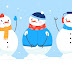 Cute snowmen christmas collection in flat design Free Vector