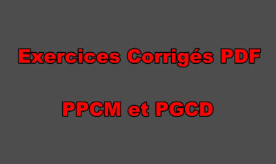 Maths PPCM et PGCD Exercices Corrigés PDF