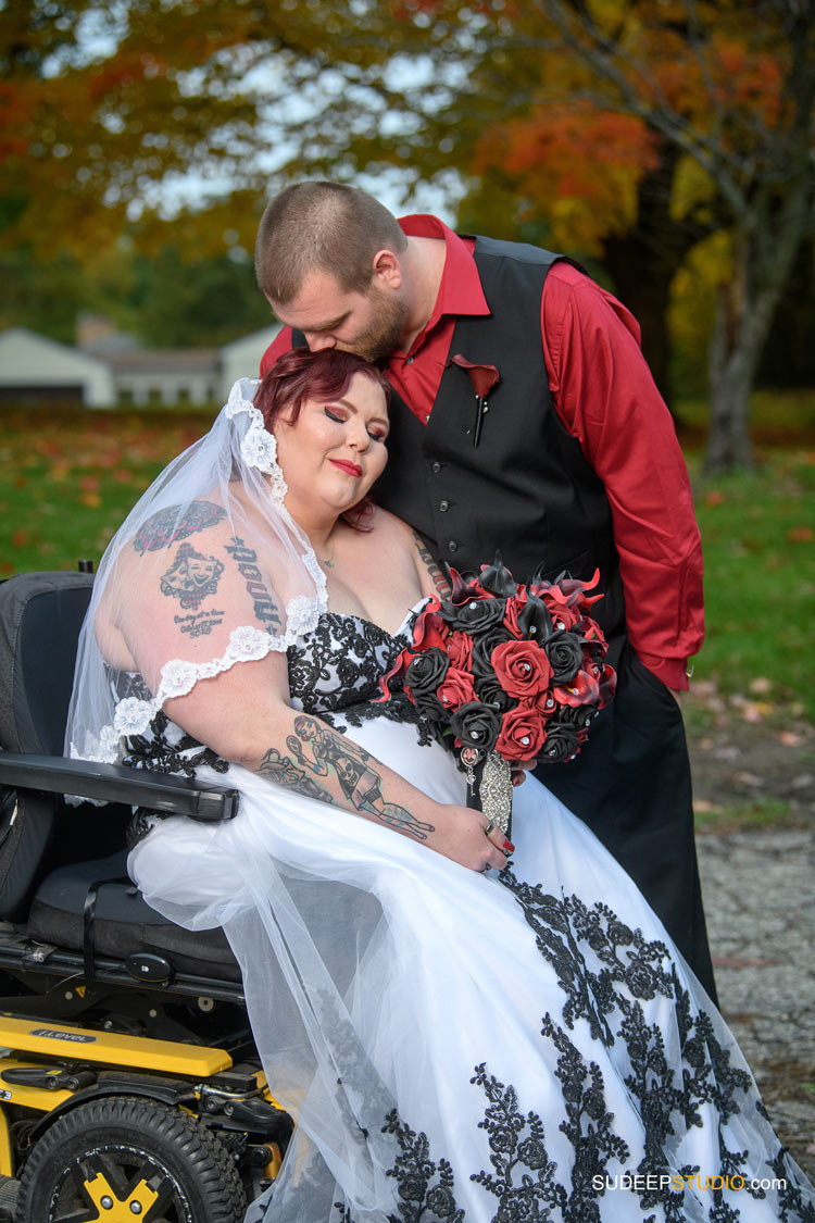 Saline Wedding Photography at American Legion Memorial Wheelchair Bride by SudeepStudio.com Ann Arbor Saline Wedding Photographer