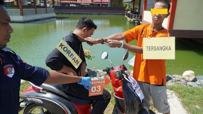 Polres Pidie Gelar Rekonstruksi Kasus Pembunuhan Pedagang Ayam Dikecamatan Simpang Tiga 