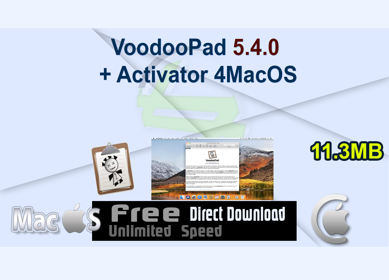 VoodooPad 5.4.0 + Activator 4MacOS