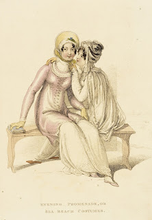 Fashion Plate, 'Evening Promenade, or Sea Beach Costumes' for 'The Repository of Arts' Rudolph Ackermann (England, London, 1764-1834) England, early 19th century Prints; engravings Hand-colored engraving on paper