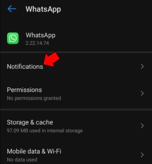 عدم عرض إشعارات WhatsApp