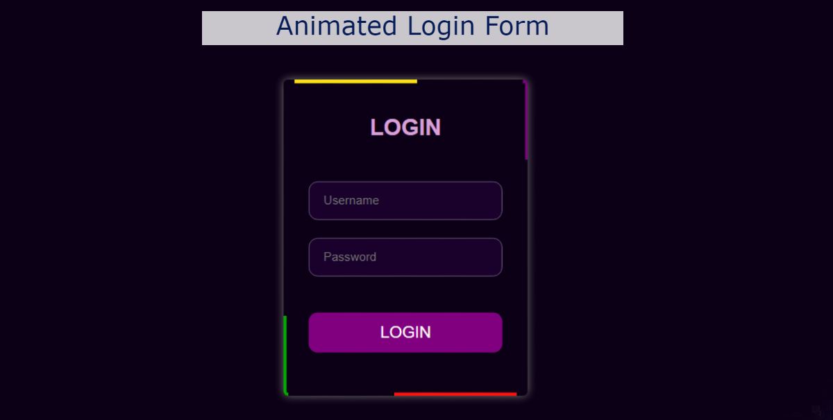 Animated Login Form Design Using HTML CSS 