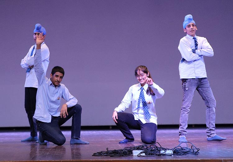 Students performing skit during the celebration of Children's day at Sat Paul Mittal School, Ludhiana