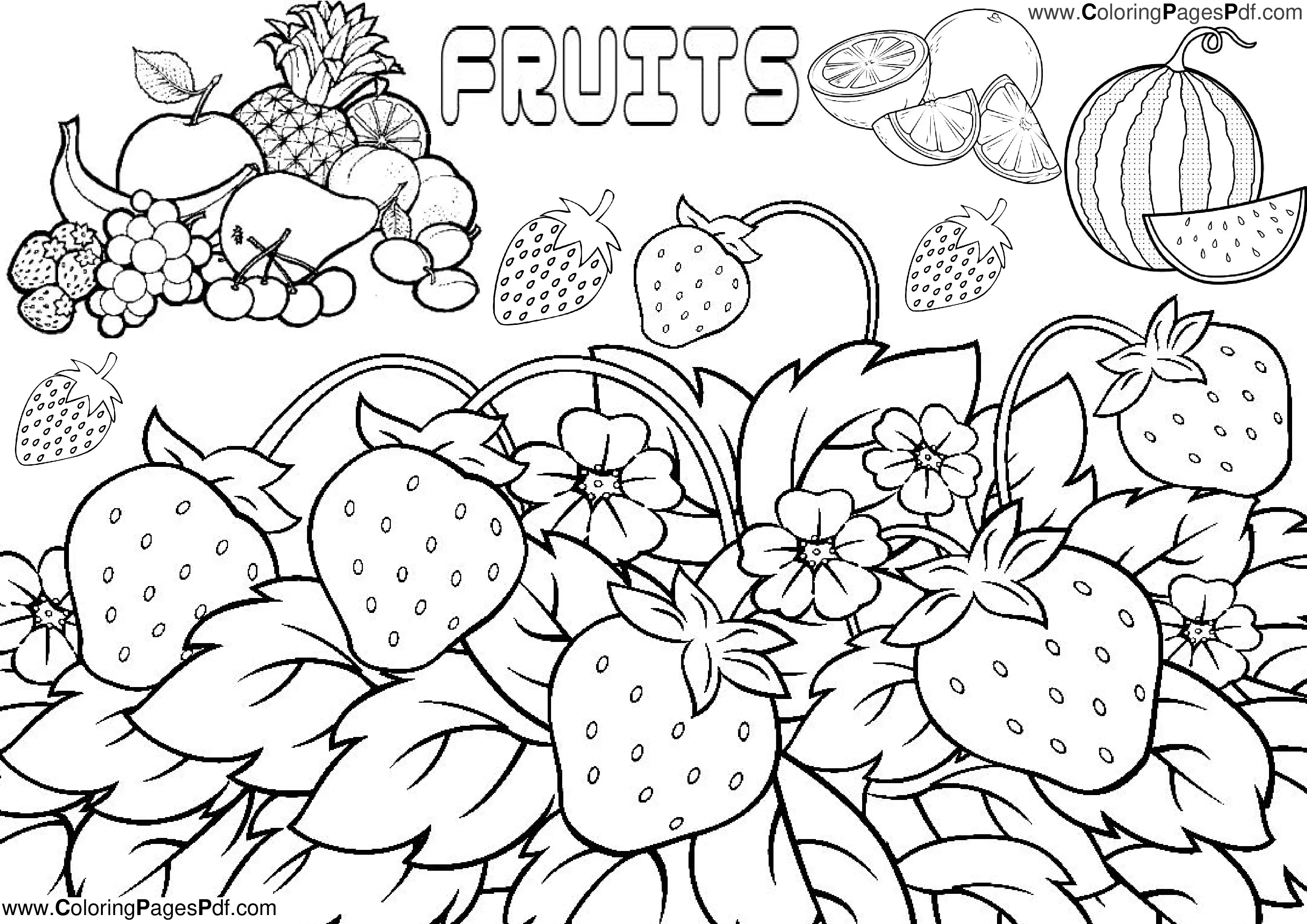 Free fruit coloring pages