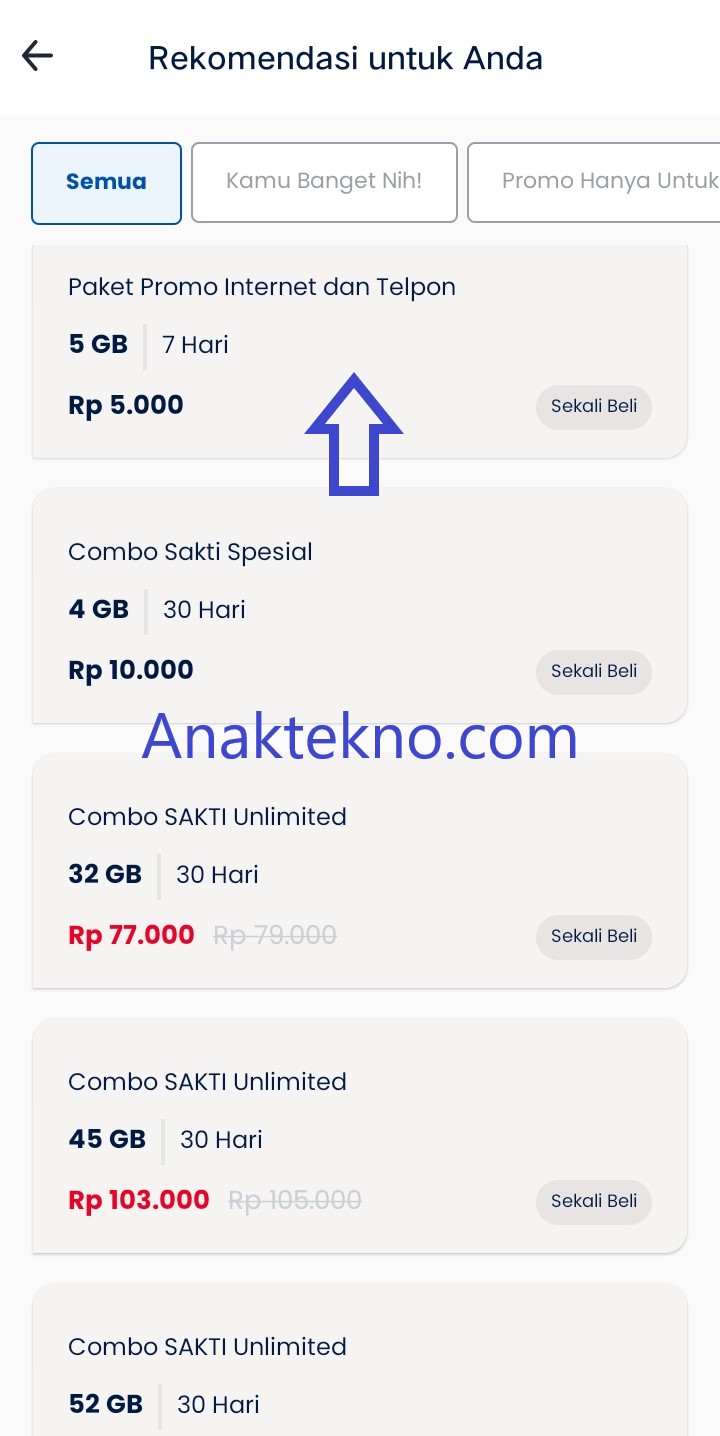 Paket Telkomsel 5GB 5 Ribu