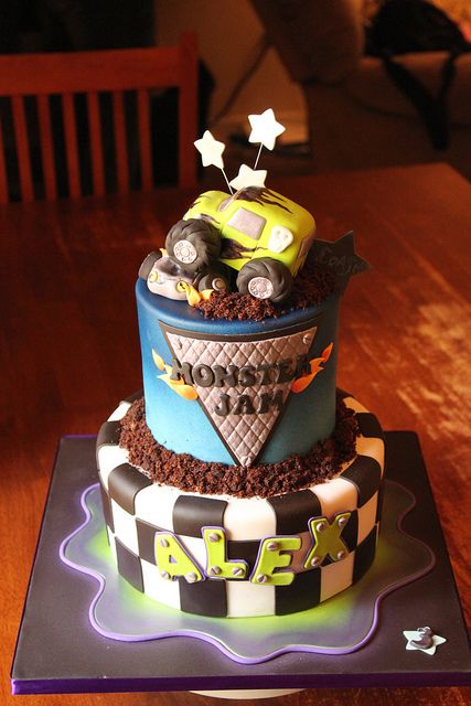 monster truck birthday cake