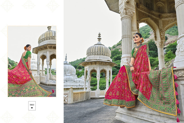 Red And Green Color Combination Pure Banarasi Silk Saree