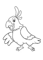 Happy parrot coloring page for kids