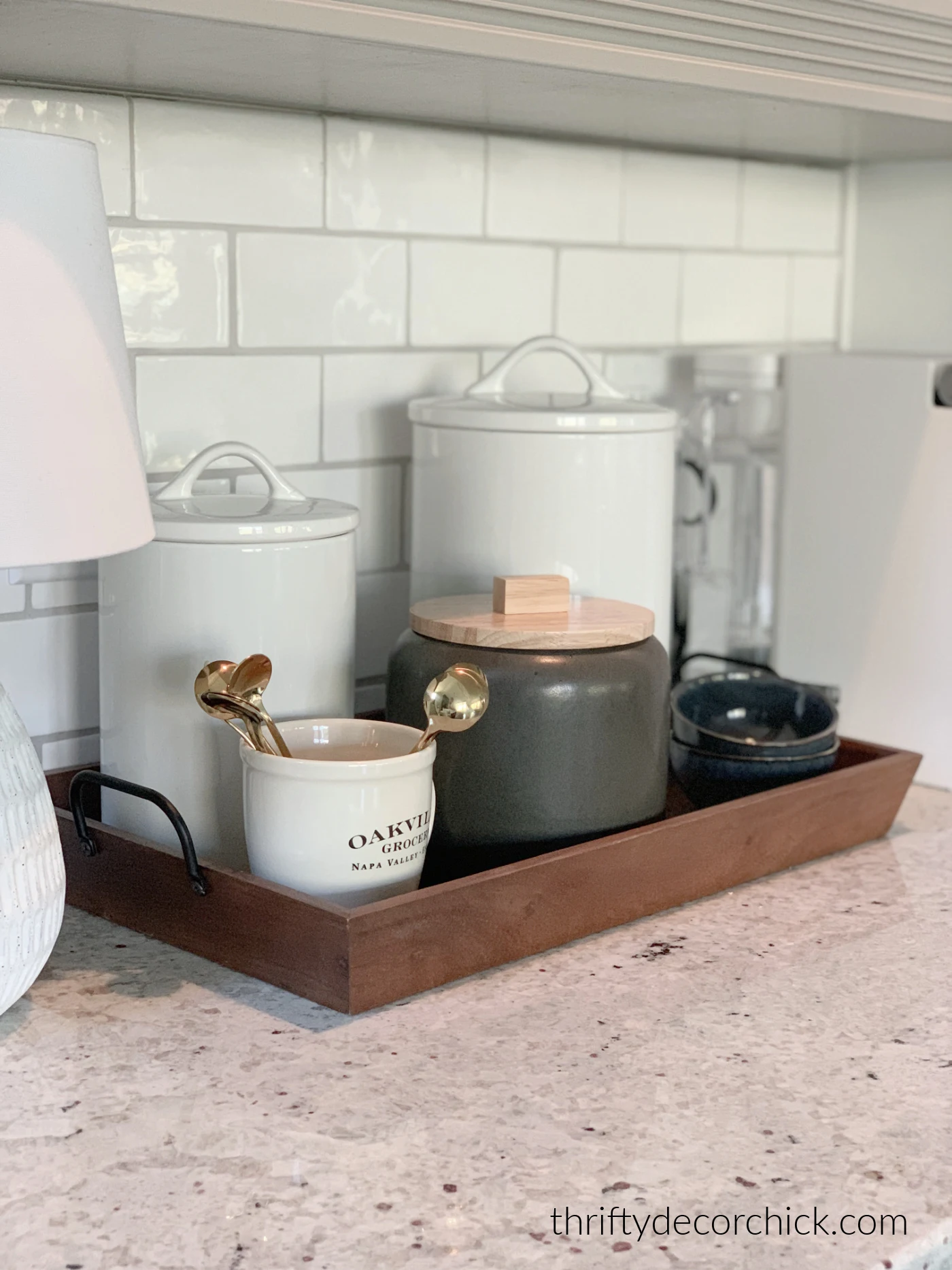 coffee station tray on counter