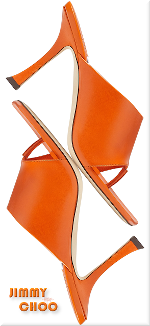 ♦Jimmy Choo Basil Seher amber orange nappa leather thong mules #jimmychoo #shoes #orange #brilliantluxury