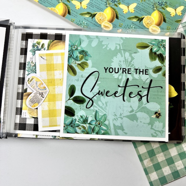 Sweet Life Scrapbook Album page with pocket and cards