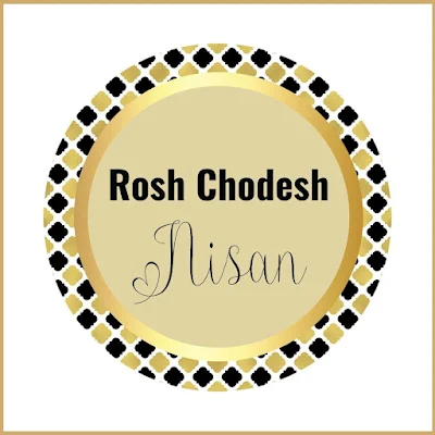 Rosh Chodesh Nisan Greeting Cards Printable Free - Happy New Month - Sticker Gift Tags - Gold Black Theme - 10 Modern Designs