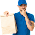 Food Delivery Boy with Paper Bag Transparent Image