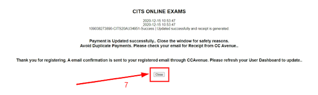 CITS Counselling Successful Payment Page View