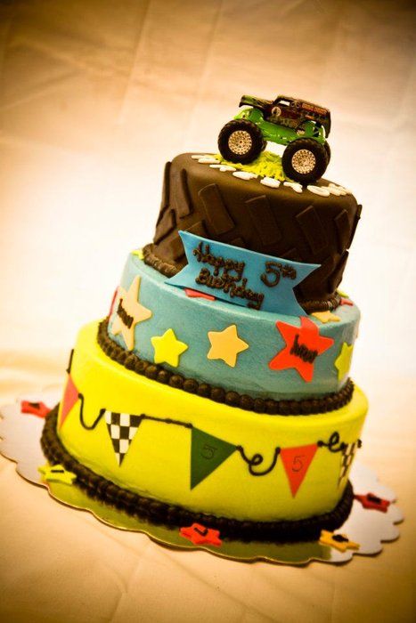 monster truck birthday cake