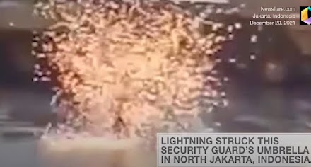Κεραυνός χτυπάει υπάλληλο Security (Video) 