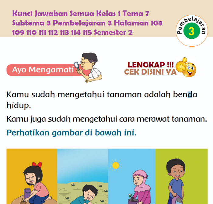 Kunci Jawaban Semua Kelas 1 Tema 7 Subtema 3 Pembelajaran 3 Halaman 108 109 110 111 112 113 114 115 Semester 2 www.simplenews.me