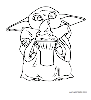 Baby Yoda eats ice cream