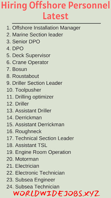Hiring Offshore Personnel Latest