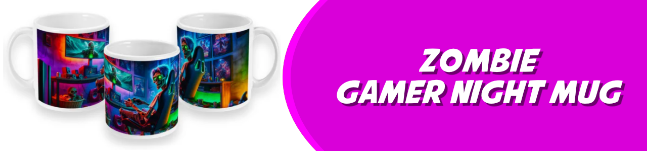 Zombie Gamer Night Mug banner