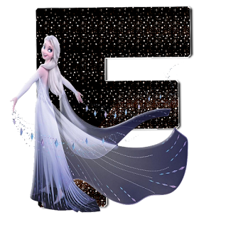 Abecedario con Elsa de Frozen con Vestido de Noche.