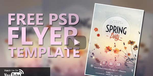 Spring Party Free PSD Flyer Template