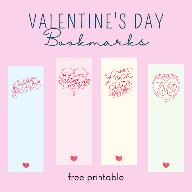Valentine's Day Bookmarks - free printable