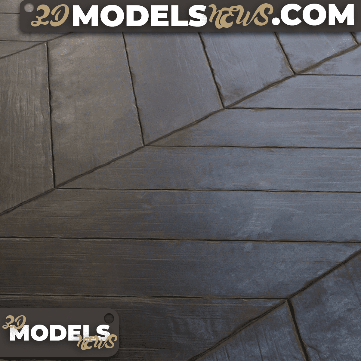 Chevron Black Aged Parquet Model 4