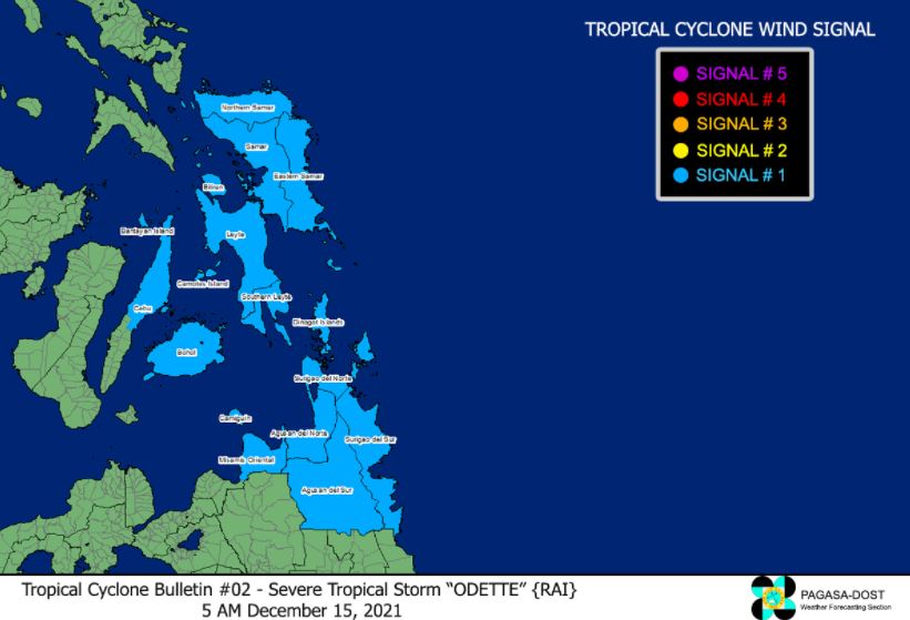 'Bagyong Odette' PAGASA weather signal