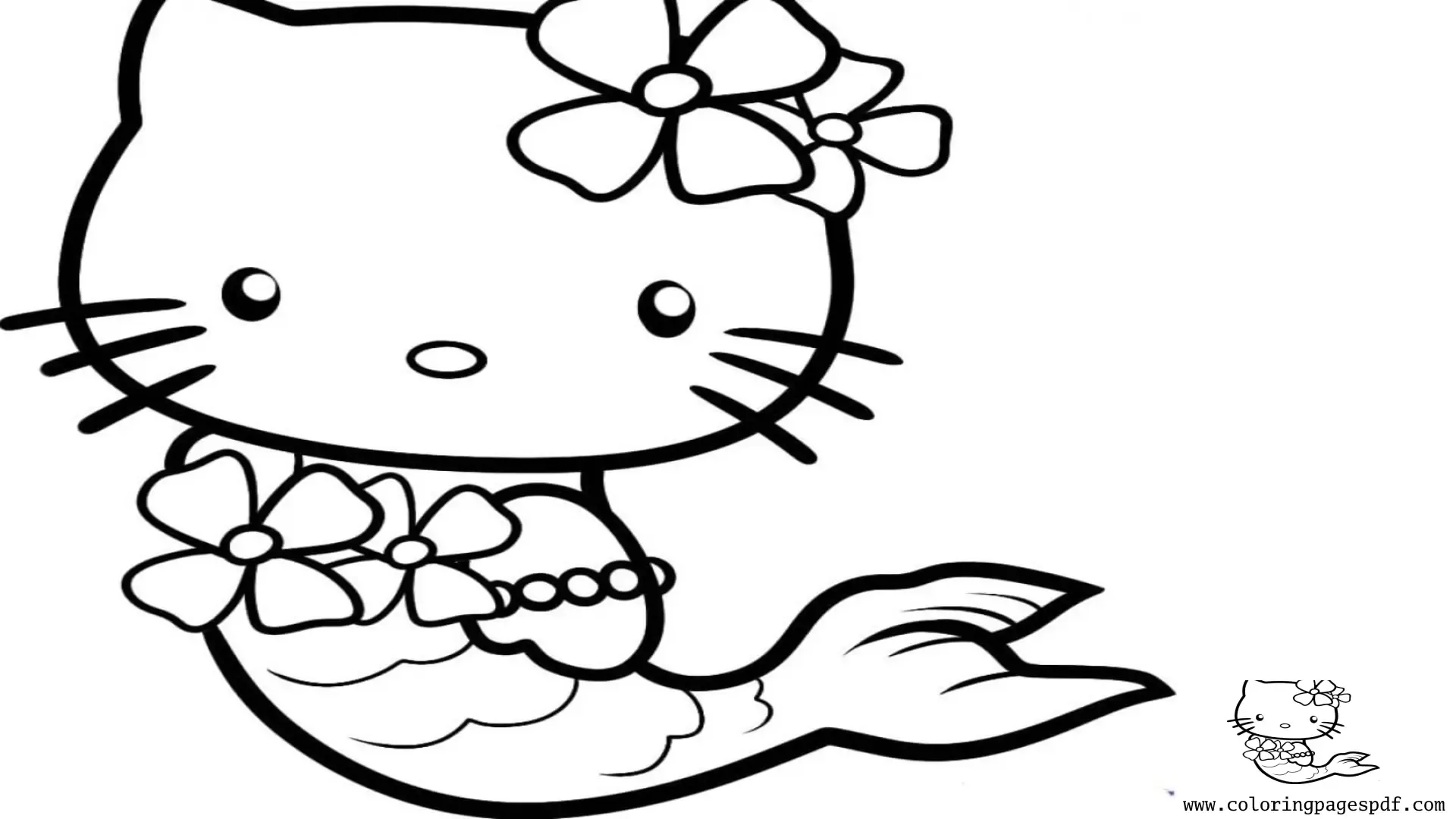 Coloring Page Of Mermaid Hello Kitty