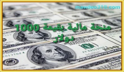 منحة مالية مجانية بقيمة 1000 دولار