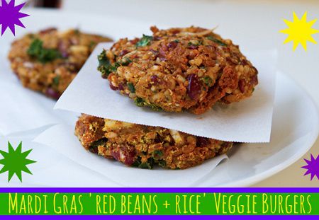 Red Beans and Rice "Mardi Gras" Veggie Burger