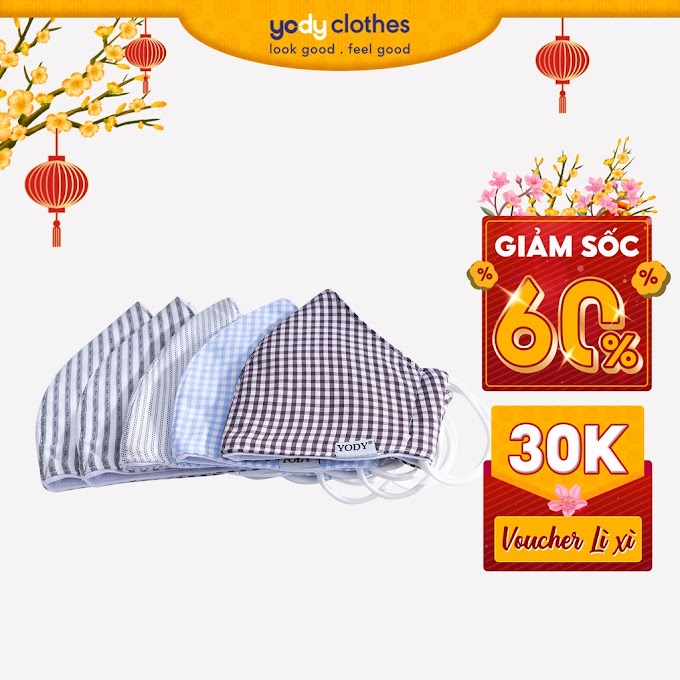 Mall Shop [ yodyclothes ] Combo 3 chiếc khẩu trang kháng khuẩn YODY thiết kế vừa vặn khuôn mặt KTR3007 (giao màu ngẫu nhiên)