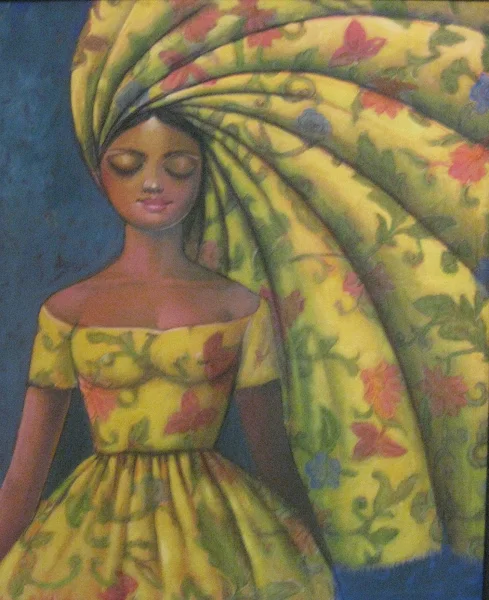 Mujer con tocado, pintura de Pedro Pablo Mendez