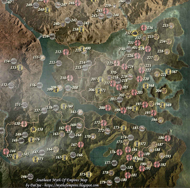 Southeast sector map from Myth of Empires