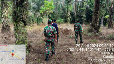 Upaya Cegah Karhutla Di Kandis Babinsa dan Warga Bersinergi Patroli Karhutla