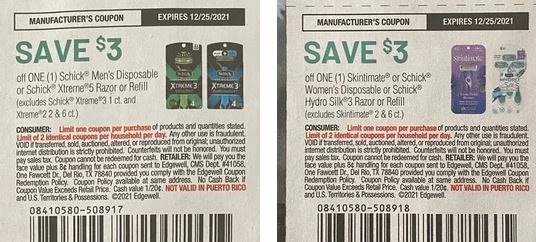 $3.00/1 Skimimate disposables Coupon Coupon from "SMARTSOURCE" insert week of 12/5/21.*