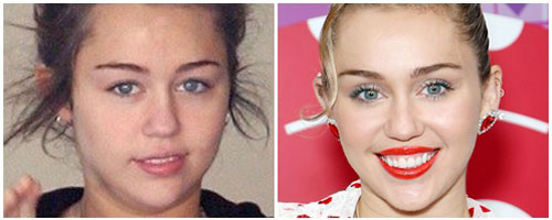 Miley Cyrus sin maquillar
