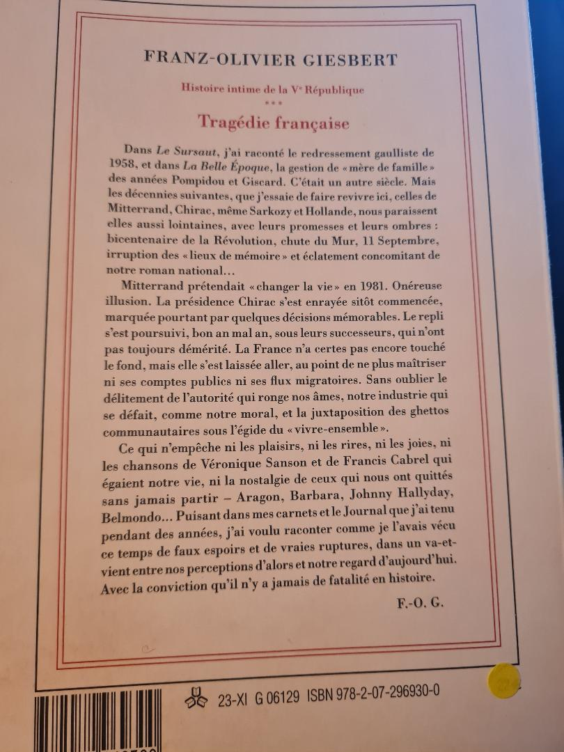 Franz Olivier Giesbert: Histoire intime République: Tragédie Française