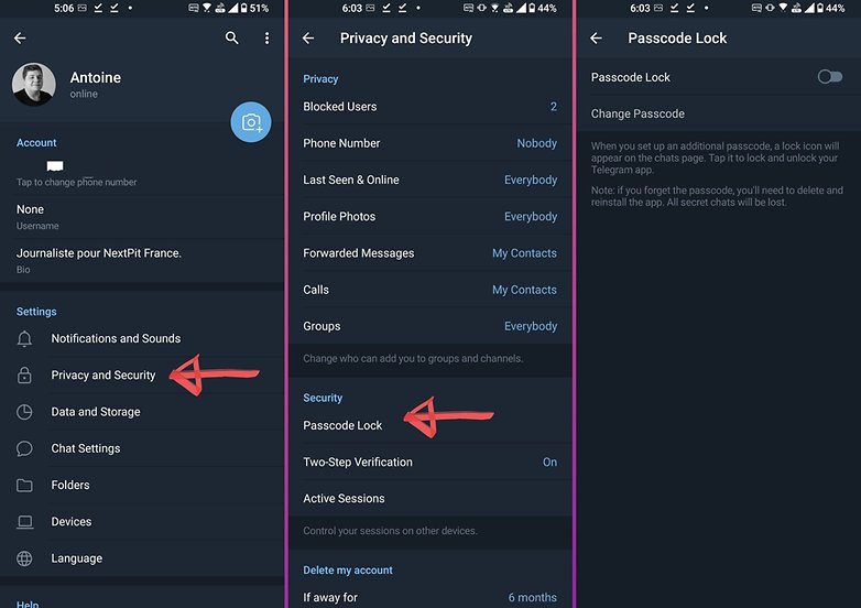 melindungi telegram dengan kode sandi