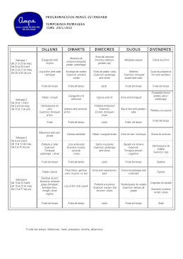 Menú Primavera Curs 2021-2022