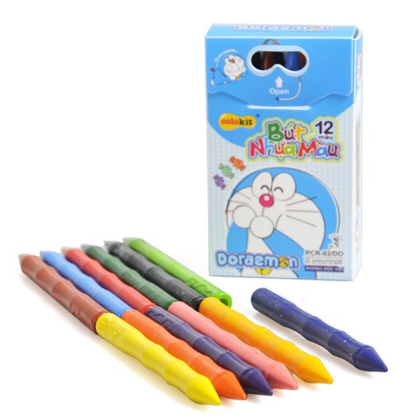 [ hieusachsansusi ] Bút nhựa 12 màu Colokit Doraemon PCR-02/DO