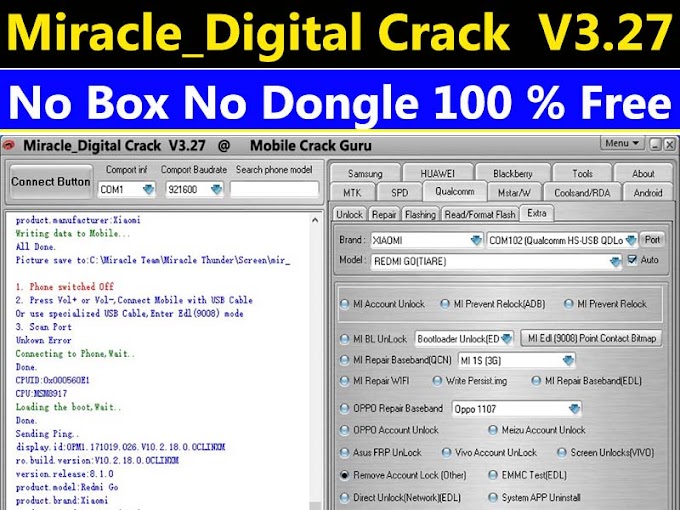 Miracle Digital Crack V3.27 With Loder  Latest Update Free Download  -  Miracle Box Latest Setup V3.27 Free Tool